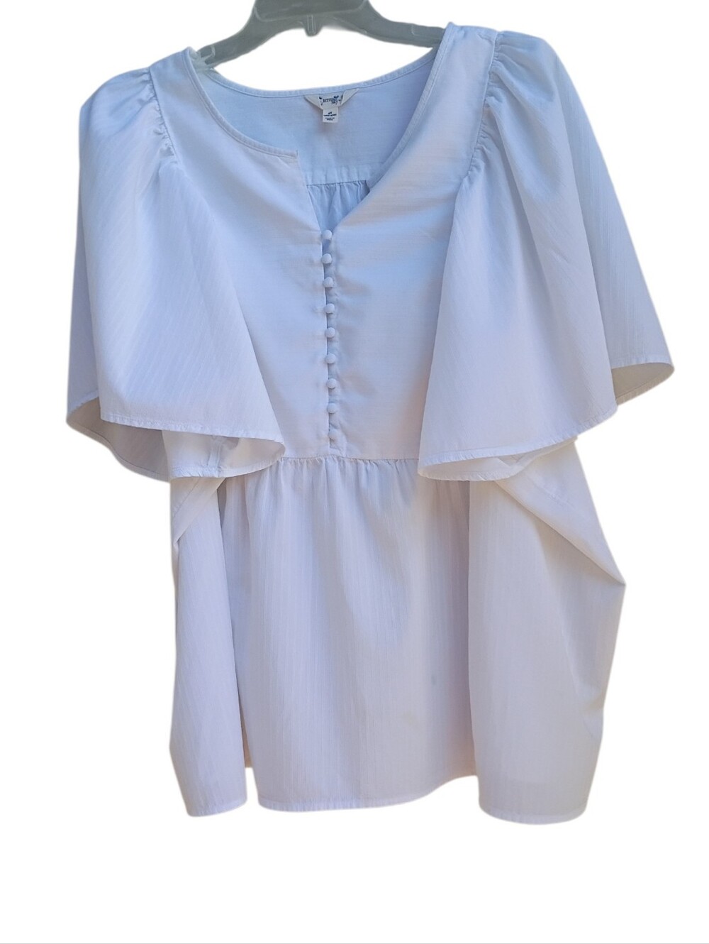 Terra & Sky White Boho Textured Top sz 4x